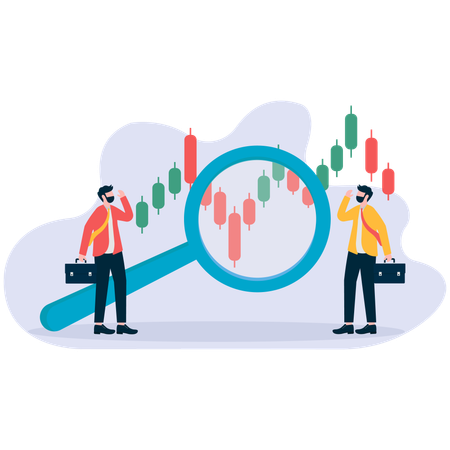 Businessman analysing stock market graph  Illustration