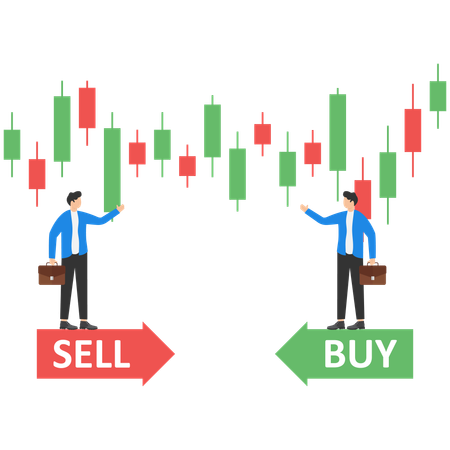 Businessman analysing stock market graph  Illustration