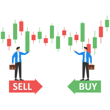 Businessman analysing stock market graph  Illustration