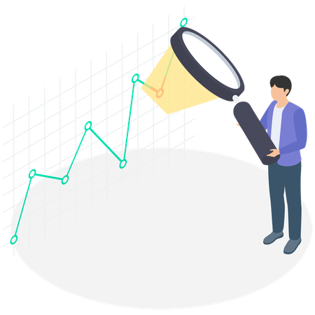 Businessman analysing stock market graph  Illustration