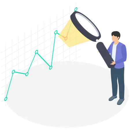 Businessman analysing stock market graph  Illustration