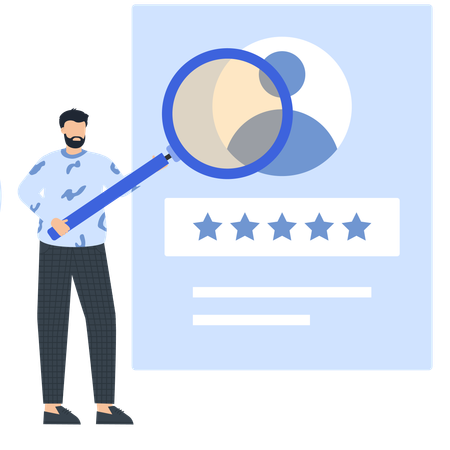 Businessman analysing user profile  Illustration