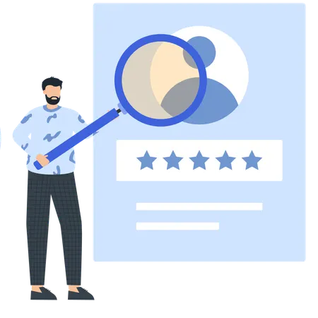 Businessman analysing user profile  Illustration