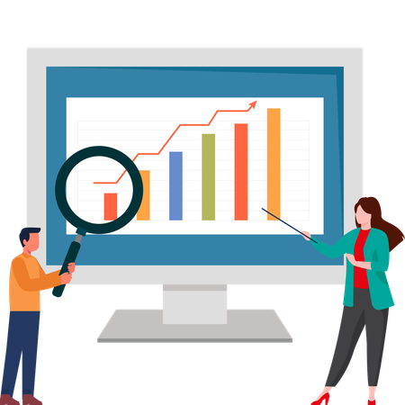 Businessman analysis business report  Illustration