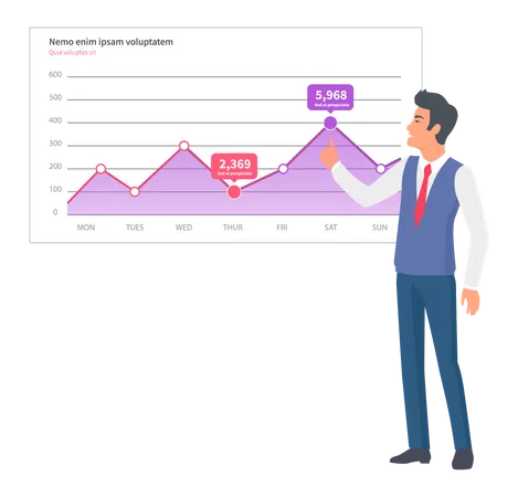 Businessman analysis digital marketing report  Illustration