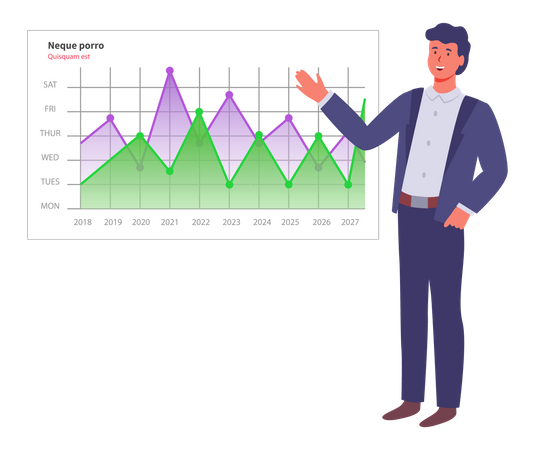 Businessman analysis digital report with data Illustration