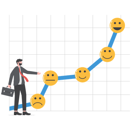 Businessman analysis from graph Feedback  Illustration
