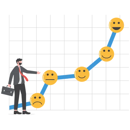 Businessman analysis from graph Feedback  Illustration