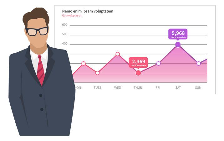 Businessman analysis report  Illustration