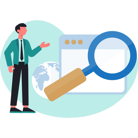 Businessman analysis web services  Illustration