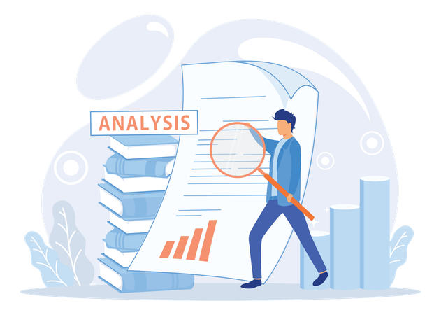 Businessman analyze business report  Illustration