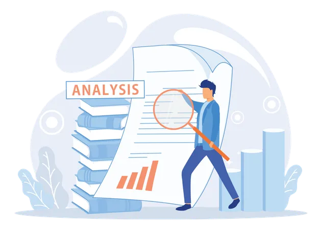 Businessman analyze business report  Illustration