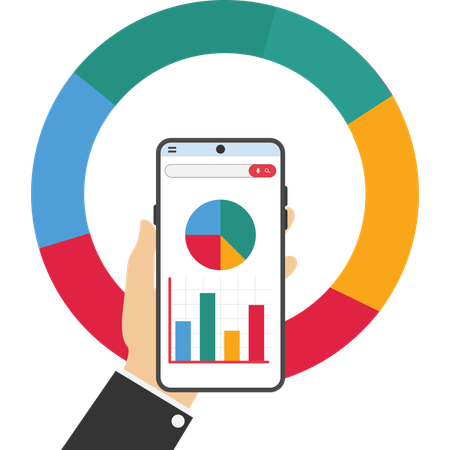 Businessman analyze graph and chart  Illustration