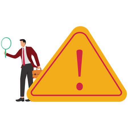 Businessman analyze the root causes that may lead to risks  Illustration