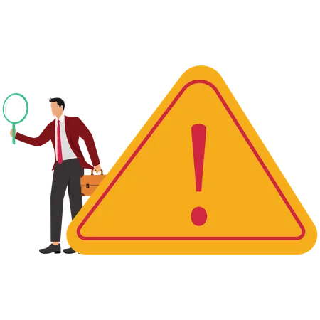 Businessman analyze the root causes that may lead to risks  Illustration