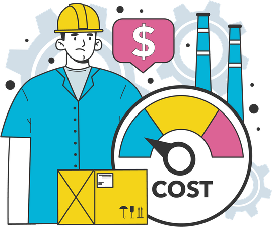 Businessman analyzes loss proportion  Illustration