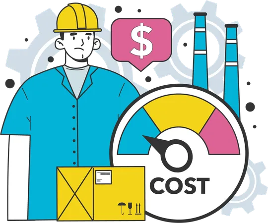 Businessman analyzes loss proportion  Illustration