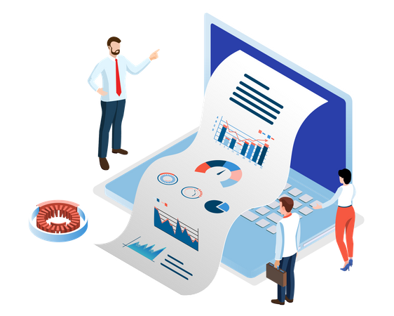 Businessman analyzing data  Illustration