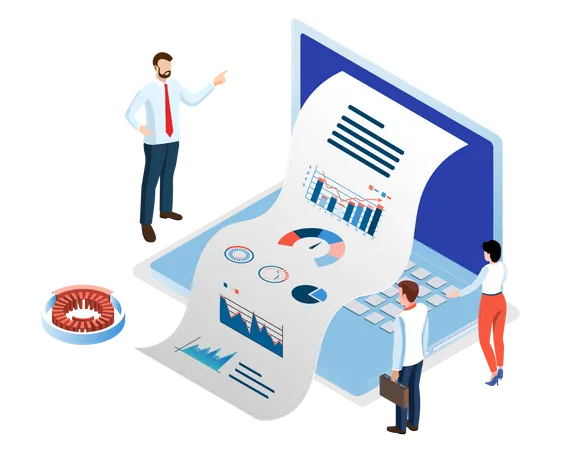 Businessman analyzing data  Illustration