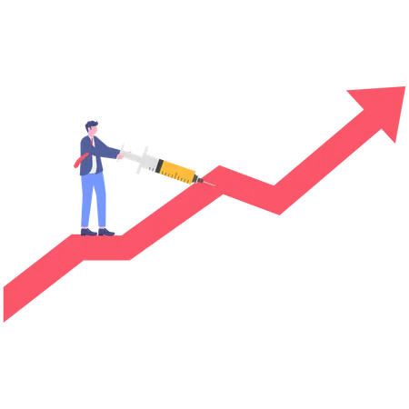 Businessman analyzing graphical data  Illustration