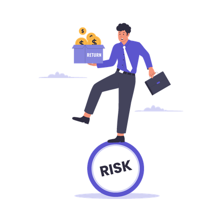 Businessman analyzing High risk investment  Illustration