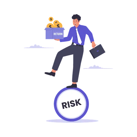 Businessman analyzing High risk investment  Illustration