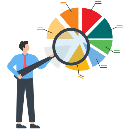 Businessman analyzing investments  Illustration