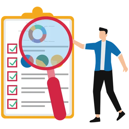 Businessman analyzing market analysis  Illustration