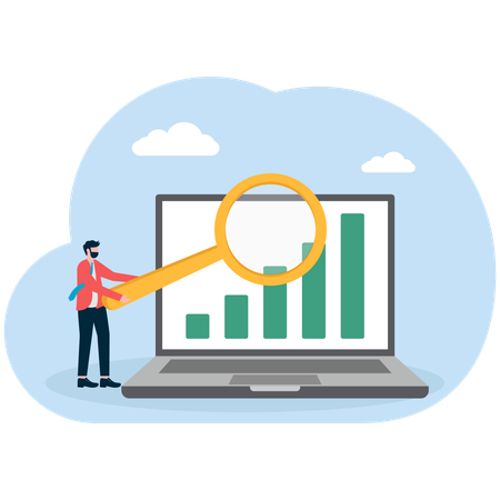 Businessman analyzing market data  Illustration