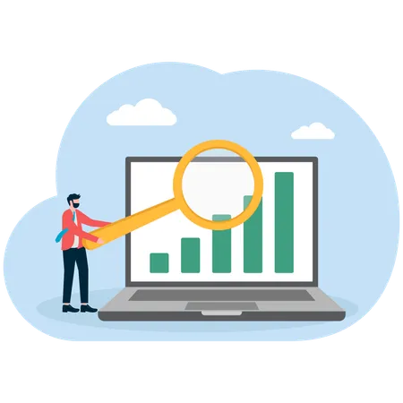 Businessman analyzing market data  Illustration