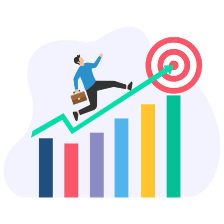 Businessman analyzing Market Growth  Illustration