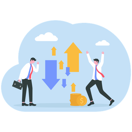 Businessman analyzing market trends  Illustration