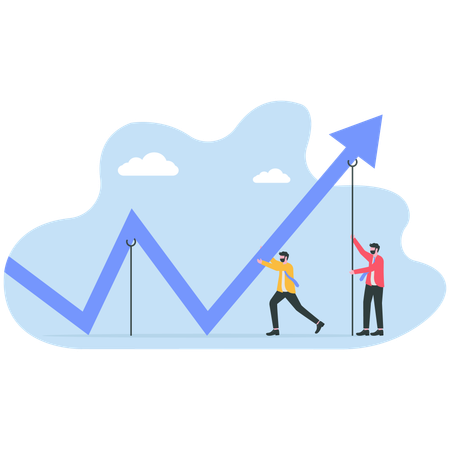 Businessman analyzing profit graph  Illustration