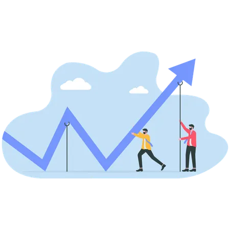Businessman analyzing profit graph  Illustration