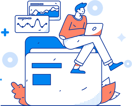 Businessman analyzing sales data  Illustration