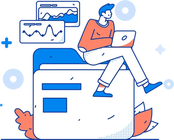 Businessman analyzing sales data  Illustration