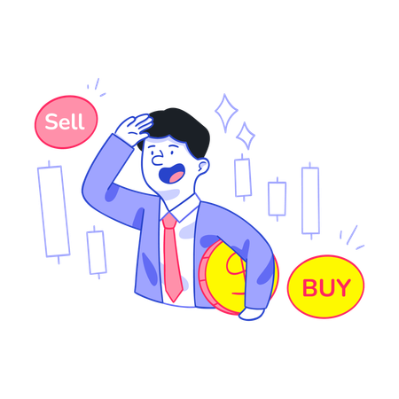 Businessman analyzing Stock market data  Illustration