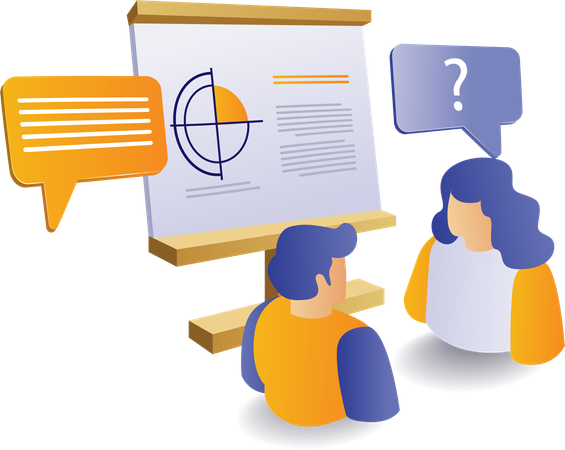 Businessman and employee are doing meeting  Illustration