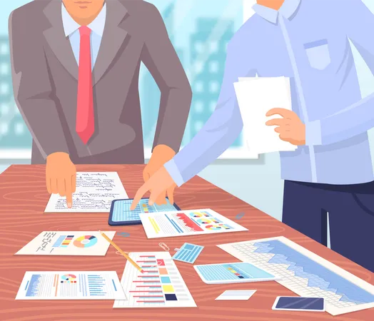 Businessman and employee meeting  Illustration