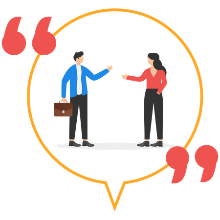 Businessman and woman doing business talk  Illustration