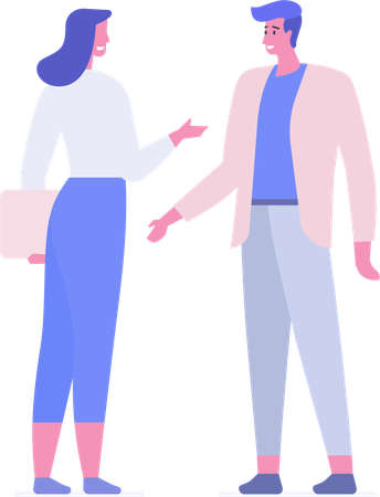 Businessman and woman doing business talk  Illustration