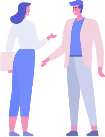 Businessman and woman doing business talk  Illustration