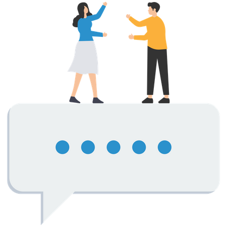 Businessman and woman having conversation on business  Illustration