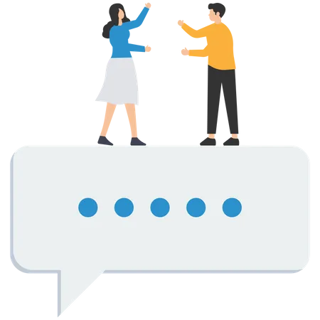 Businessman and woman having conversation on business  Illustration