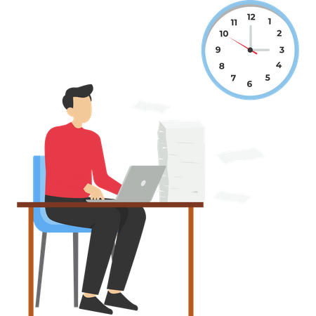 Businessman and work schedule calendar  Illustration