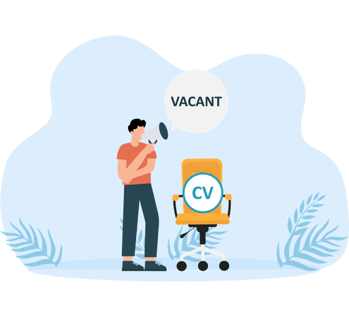 Businessman announces new job vacancy  Illustration