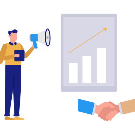 Businessman announcing business deal  Illustration