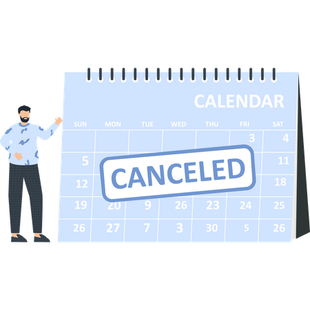 Businessman announcing event cancellation  Illustration