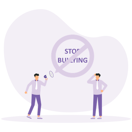 Businessman announcing stop bullying  Illustration