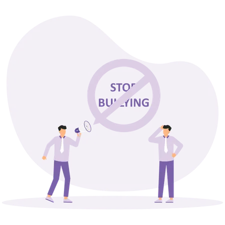 Businessman announcing stop bullying  Illustration